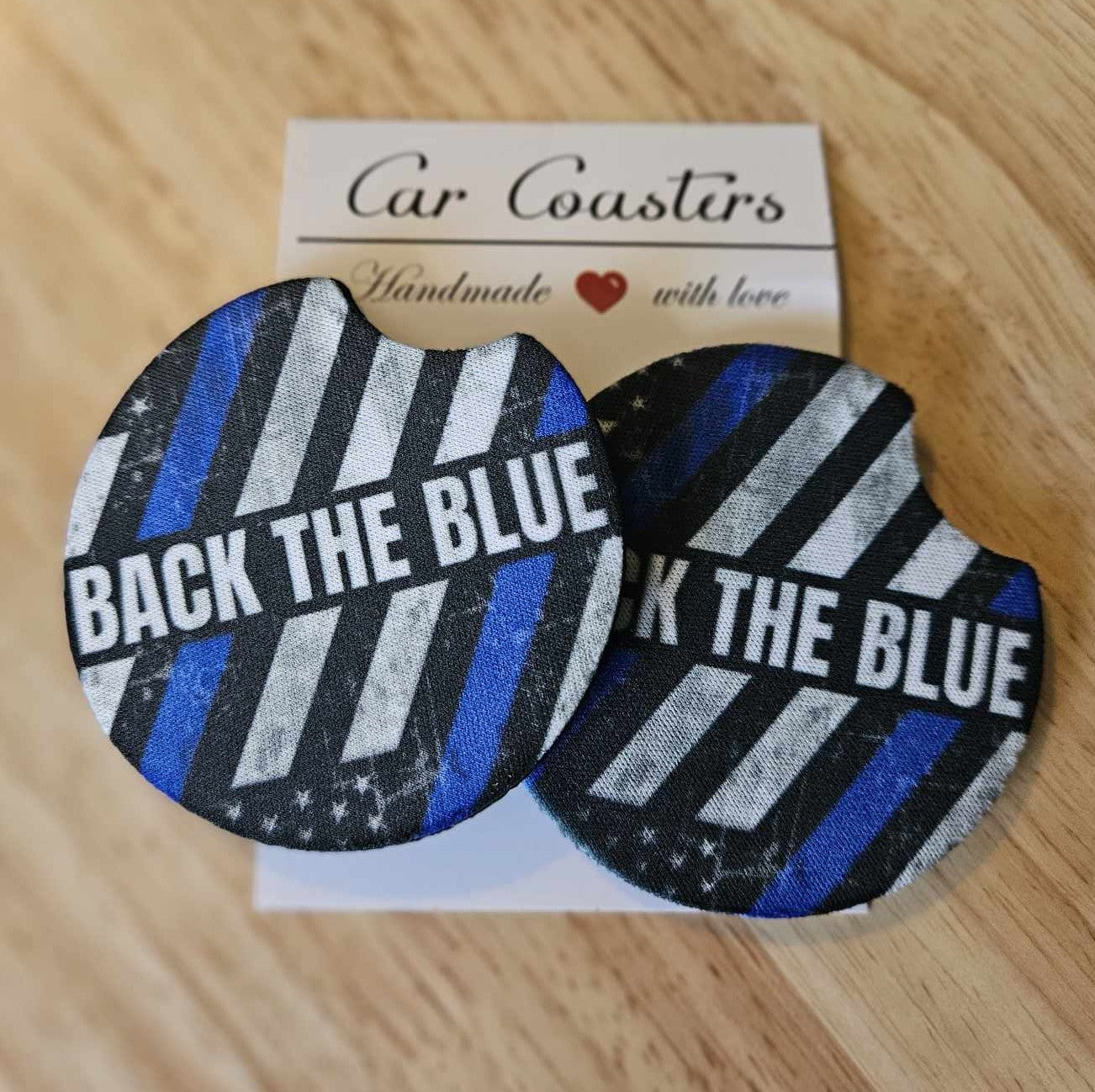 Back The Blue Car Coaster