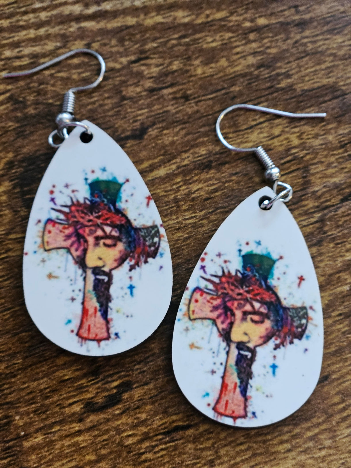 Jesus Tear Drop Earrings