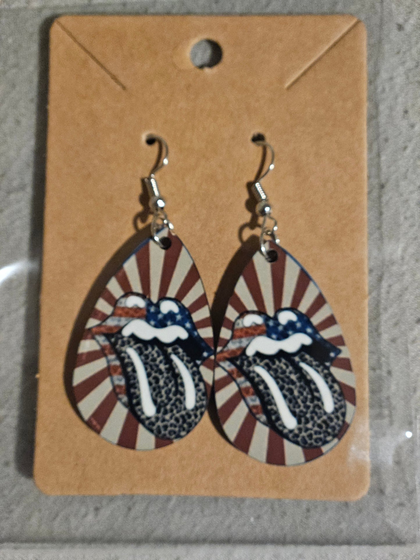 Fun Forth Of July Teardrop Earings