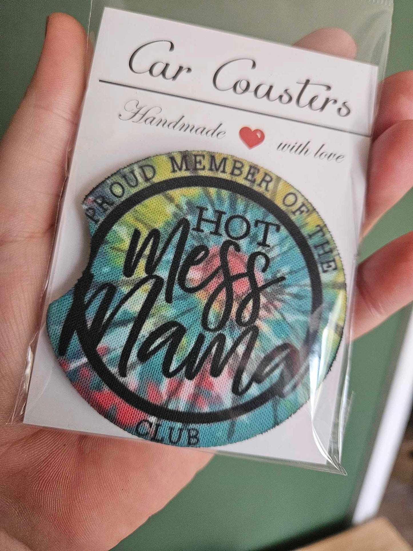 Hot Mess MoM Club Soft Car Coasters