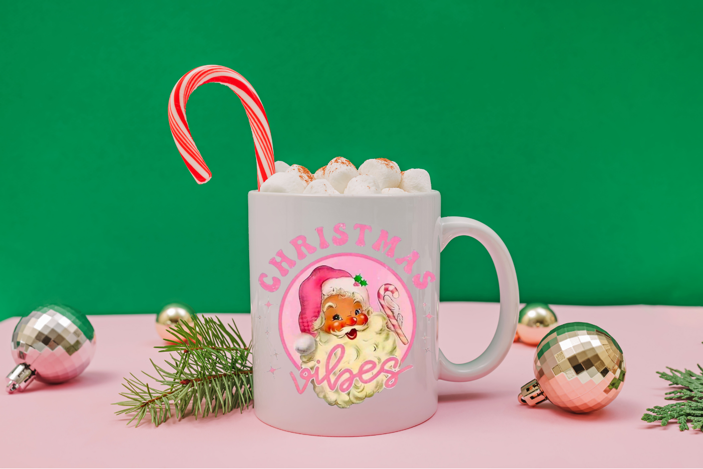 Pink Christmas Vibes Mug