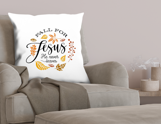 Fall For Jesus Throw Pillow Cover